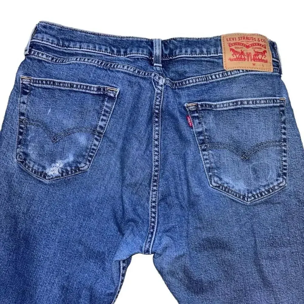 Levi's 505 Regular Fit Straight Leg Jeans Blue Medium Wash Denim Size W34 L